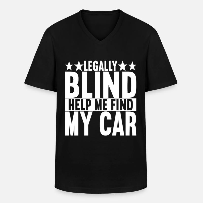 Blind Sehbehinderung - Männer-T-Shirt mit V-Ausschnitt - Schwarz