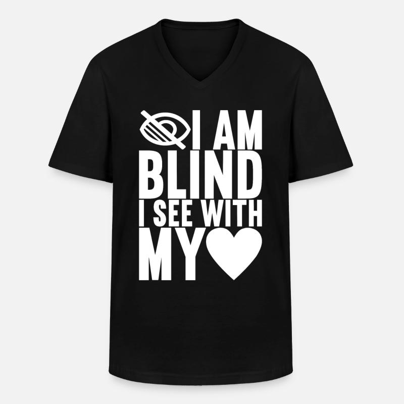 Blind Sehbehinderung - Männer-T-Shirt mit V-Ausschnitt - Schwarz