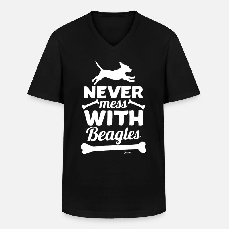 Beagle - Männer-T-Shirt mit V-Ausschnitt - Schwarz