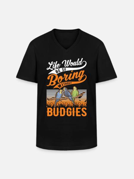 Budgerigar Gift Welli cockatiel - Men's V-Neck T-Shirt - black