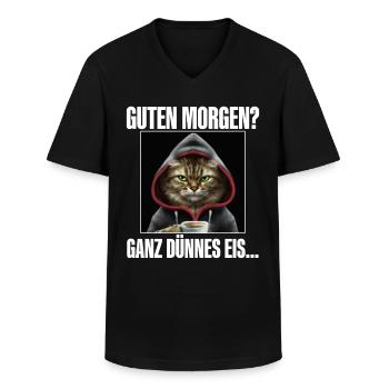 Guten Morgen Ganz Dünnes Eis - Männer-T-Shirt mit V-Ausschnitt - Schwarz - Vorne - AI Model Male 178 dark (178cm)