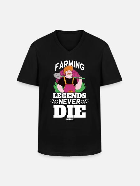 Farming Legends Never Die - Men's V-Neck T-Shirt - black