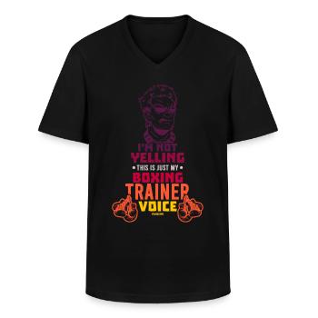 I'm Not Yelling This Is Just My Boxing Trainer Voi - Männer-T-Shirt mit V-Ausschnitt - Schwarz - Vorne - AI Model Male 178 dark (178cm)