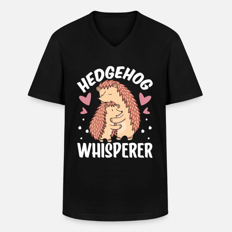 Igel Flüsterer Süß Sprüche Haustier - Männer-T-Shirt mit V-Ausschnitt - Schwarz