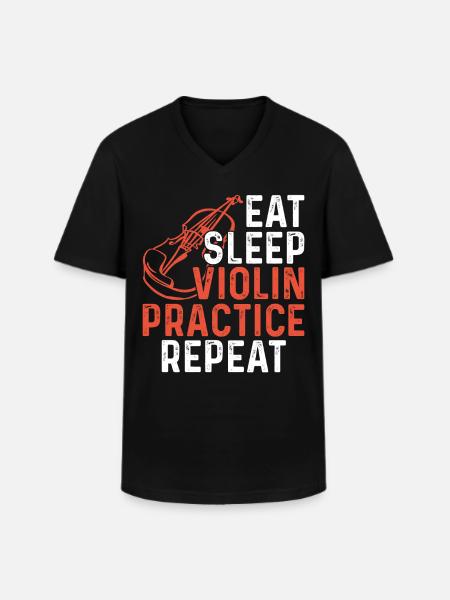 Violin Violinist Eat Sleep Violin - Men's V-Neck T-Shirt - black