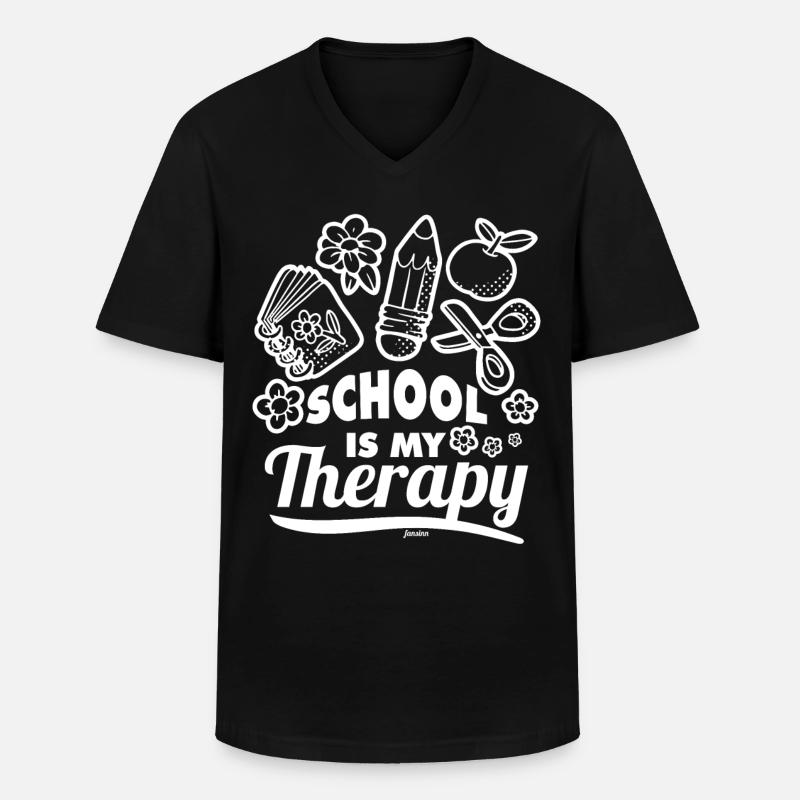 Schule Lehrer Schüler - Männer-T-Shirt mit V-Ausschnitt - Schwarz
