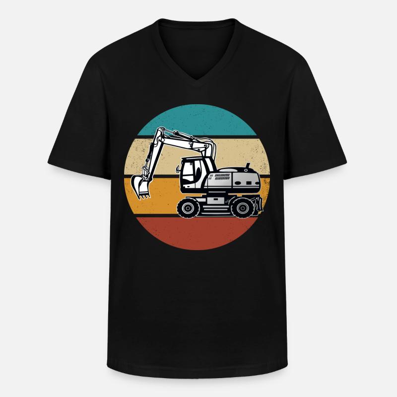 Bagger - Männer-T-Shirt mit V-Ausschnitt - Schwarz