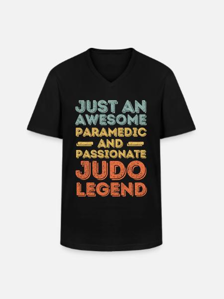 Paramedic Judo retro - Men's V-Neck T-Shirt - black