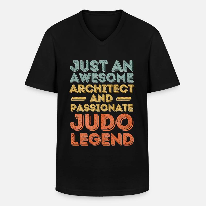 Architekt Judo retro - Männer-T-Shirt mit V-Ausschnitt - Schwarz