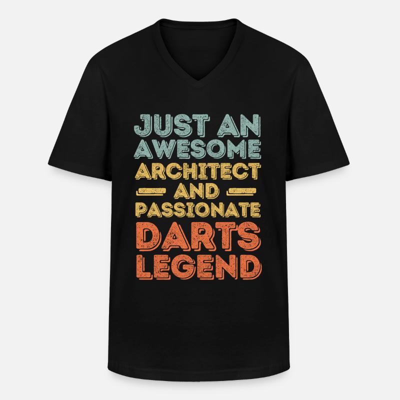 Architekt Darts retro - Männer-T-Shirt mit V-Ausschnitt - Schwarz