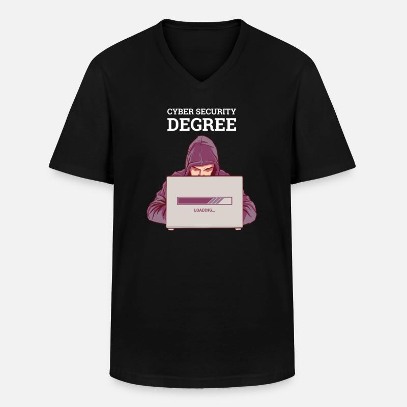 Hacker Programmeur Développeur Informatique - T-shirt col V Homme - noir