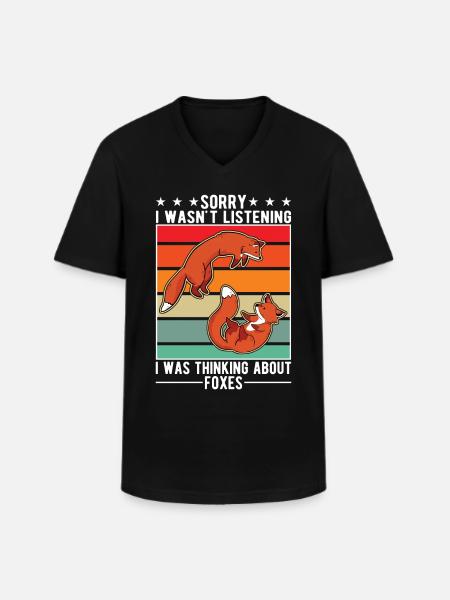 Fuchs Geschenk Rotfuchs - Männer-T-Shirt mit V-Ausschnitt - Schwarz
