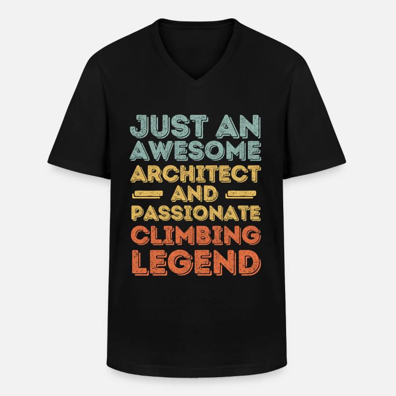 Architekt Klettern retro - Männer-T-Shirt mit V-Ausschnitt - Schwarz