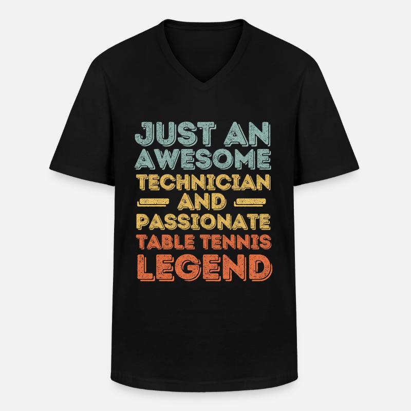 Techniker Tischtennis retro - Männer-T-Shirt mit V-Ausschnitt - Schwarz