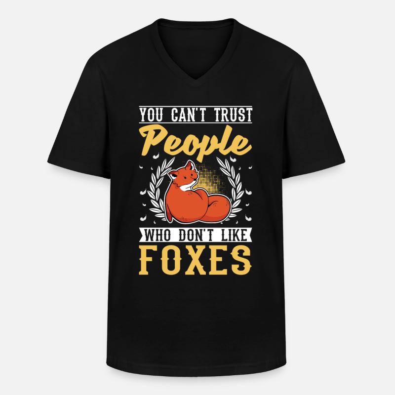 Fuchs Geschenk Rotfuchs - Männer-T-Shirt mit V-Ausschnitt - Schwarz