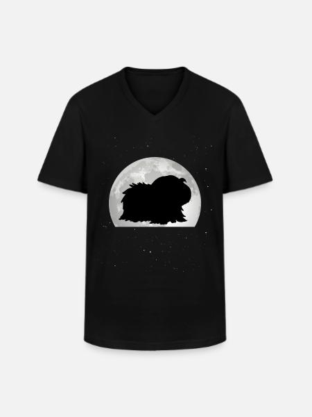 Guinea Pig Moon Guinea Pig - Men's V-Neck T-Shirt - black