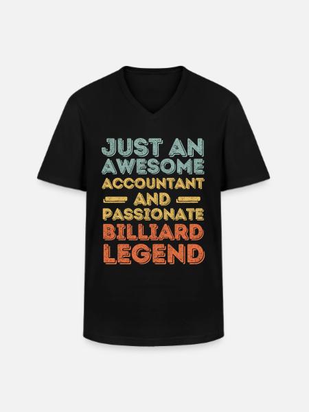 Accountant billiards retro - Men's V-Neck T-Shirt - black