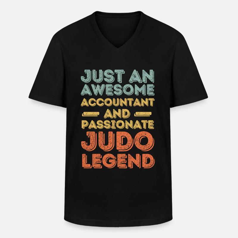 Buchhalter Judo retro - Männer-T-Shirt mit V-Ausschnitt - Schwarz