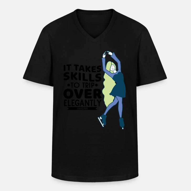schöne Eiskunstläufern auf dem Eis - Männer-T-Shirt mit V-Ausschnitt - Schwarz