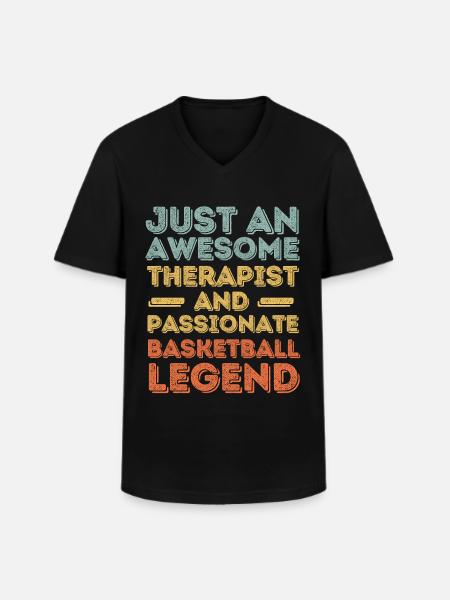 Therapist Basketball retro - Men's V-Neck T-Shirt - black