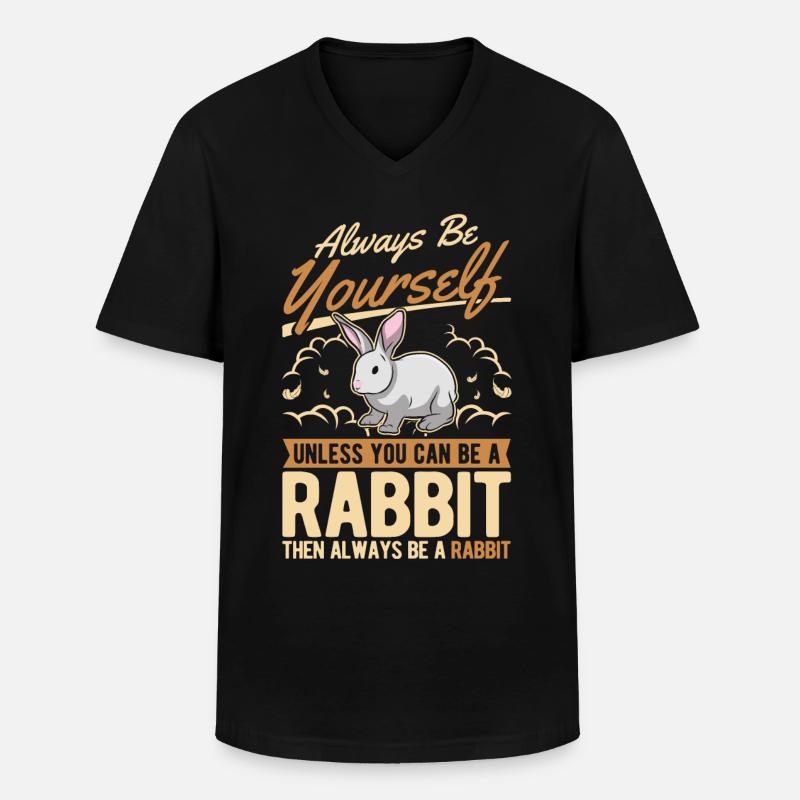 Rabbit Rabbit Rabbit - Men's V-Neck T-Shirt - black