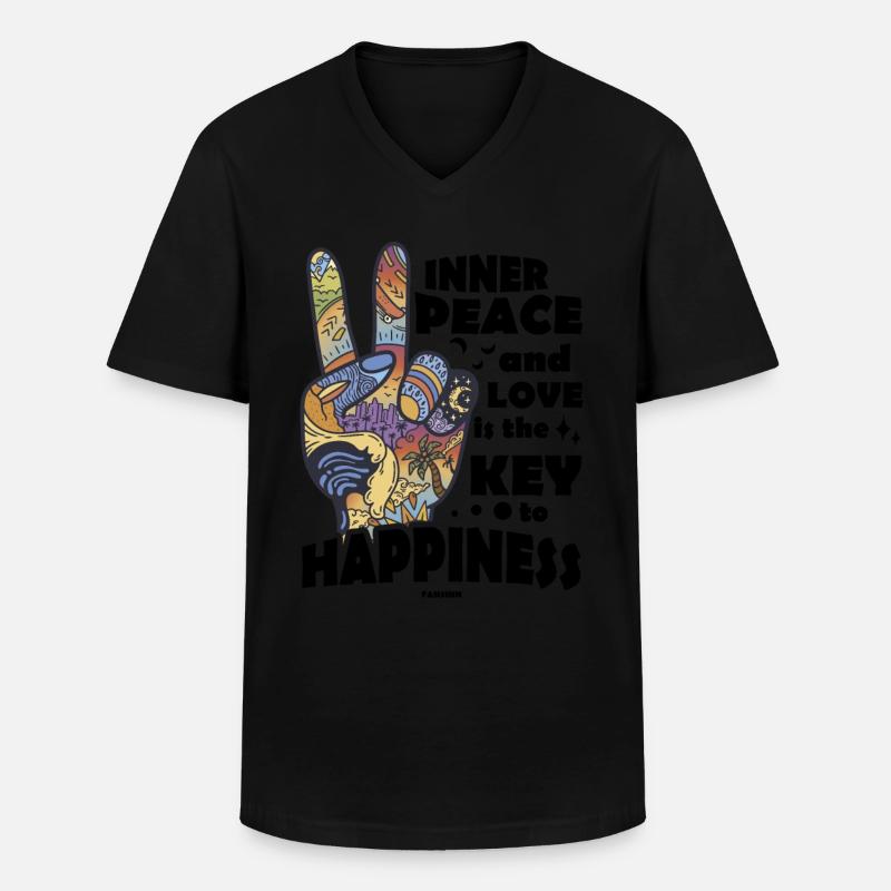 innerer Frieden Kunst Geschenk - Männer-T-Shirt mit V-Ausschnitt - Schwarz
