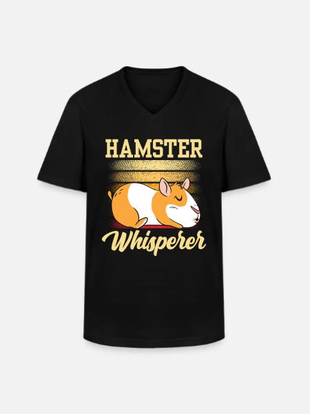 Hamster Whisperer Owner Cute Pet - Men's V-Neck T-Shirt - black