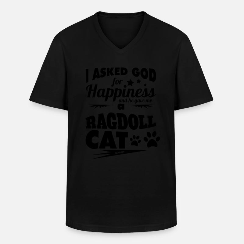 Ragdoll Katze Stubentiger Spruch - Männer-T-Shirt mit V-Ausschnitt - Schwarz