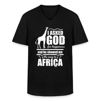 Afrique - T-shirt col V Homme - noir - Devant - AI Model Male 178 dark (178cm)