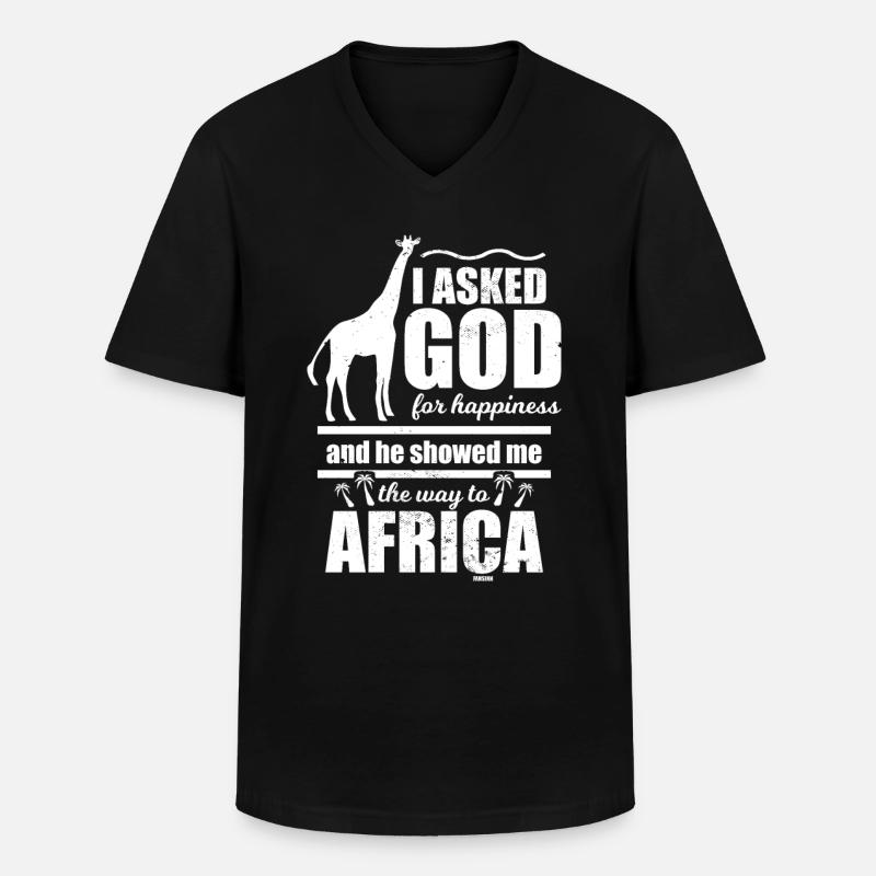 Afrika - Männer-T-Shirt mit V-Ausschnitt - Schwarz