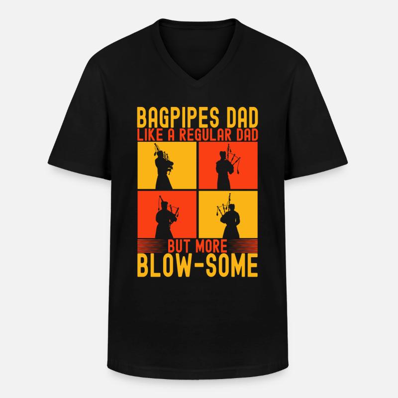 Dudelsack Dudelsackspieler - Männer-T-Shirt mit V-Ausschnitt - Schwarz