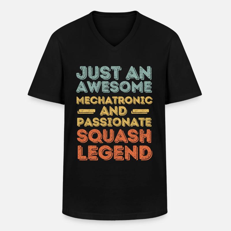Mechatroniker Squash retro - Männer-T-Shirt mit V-Ausschnitt - Schwarz
