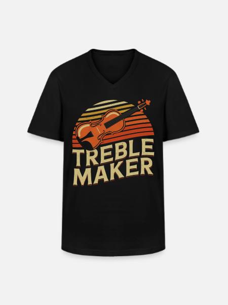 Violin Violinist Pun Treble Maker - Men's V-Neck T-Shirt - black