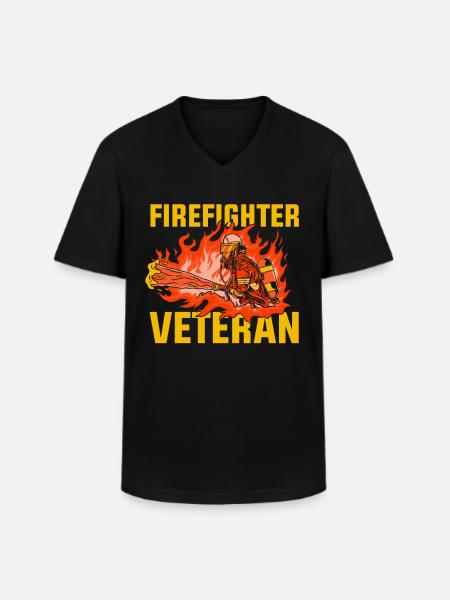 Firefighter Veteran Retirement Fire Brigade - Men's V-Neck T-Shirt - black