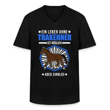 Ein Leben ohne Trakehner ist möglich Aber sinnlos - Männer-T-Shirt mit V-Ausschnitt - Schwarz - Vorne - AI Model Male 178 dark (178cm)
