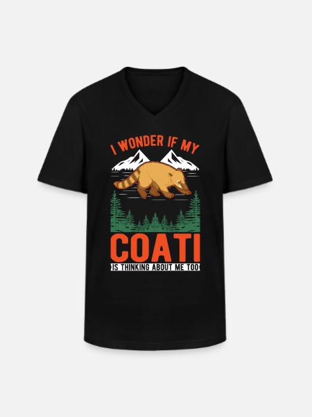Coati Cadeau Coati Proboscis - T-shirt col V Homme - noir