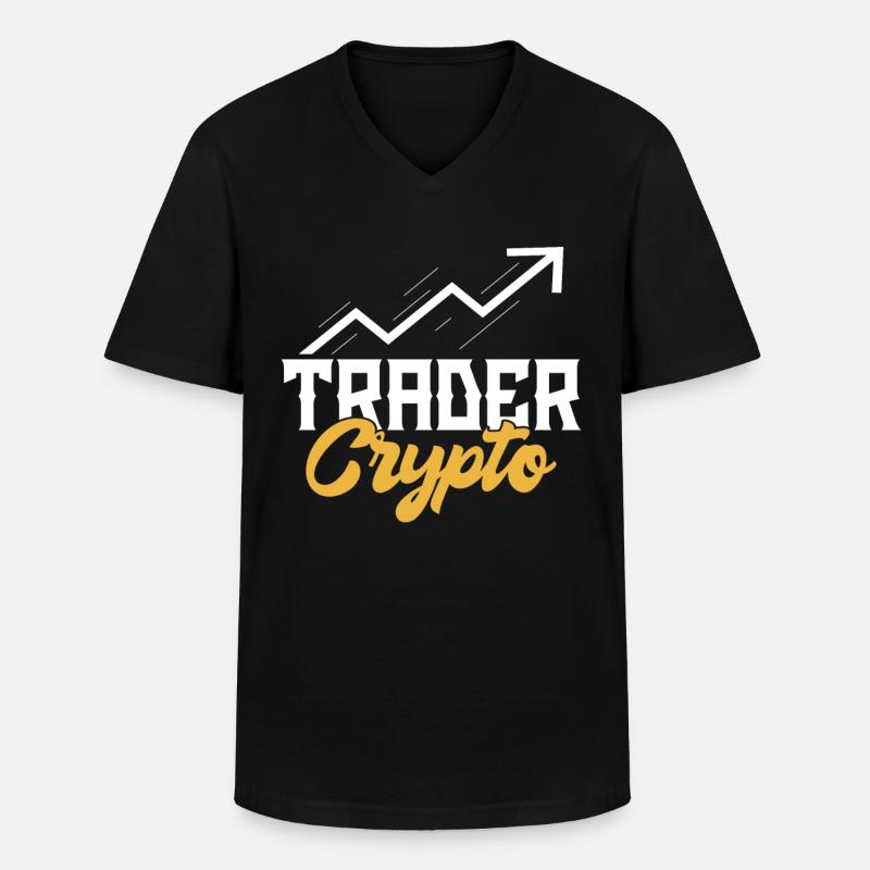 Trader Krypto Traden Crypto Trading - Männer-T-Shirt mit V-Ausschnitt - Schwarz