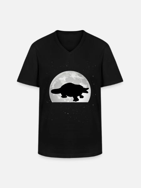 Schnabeltier Mond - Männer-T-Shirt mit V-Ausschnitt - Schwarz