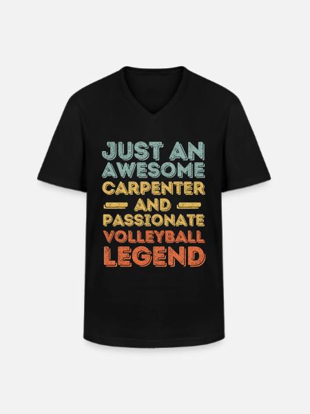 Zimmermann Volleyball retro - Men's V-Neck T-Shirt - black