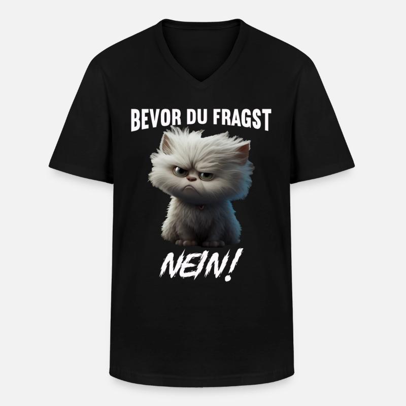 Bevor du fragst Nein - Männer-T-Shirt mit V-Ausschnitt - Schwarz