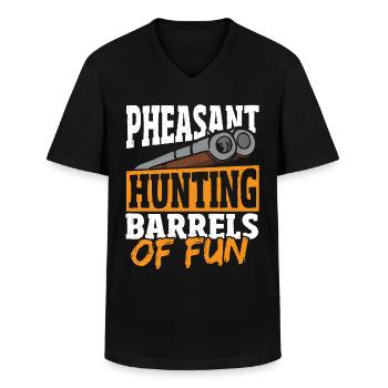 Barils de chasse au faisan de chasseur de faisans amusant - T-shirt col V Homme - noir - Devant - AI Model Male 178 dark (178cm)