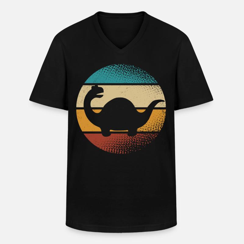 Dino Dinosaurier - Männer-T-Shirt mit V-Ausschnitt - Schwarz