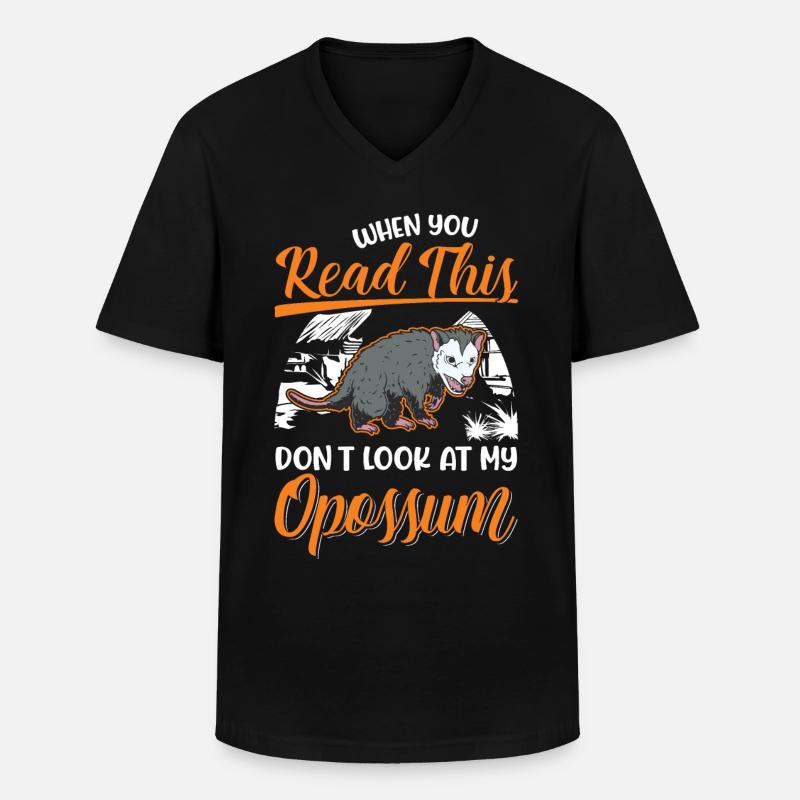 Opossum Geschenk Possum Beutelratte - Männer-T-Shirt mit V-Ausschnitt - Schwarz