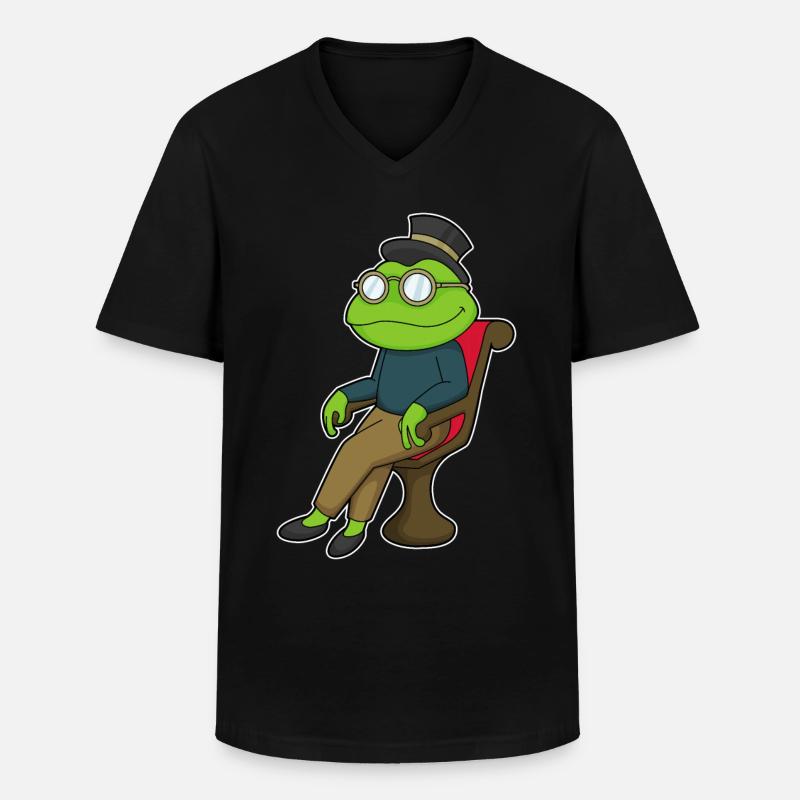 Frosch Stuhl - Männer-T-Shirt mit V-Ausschnitt - Schwarz