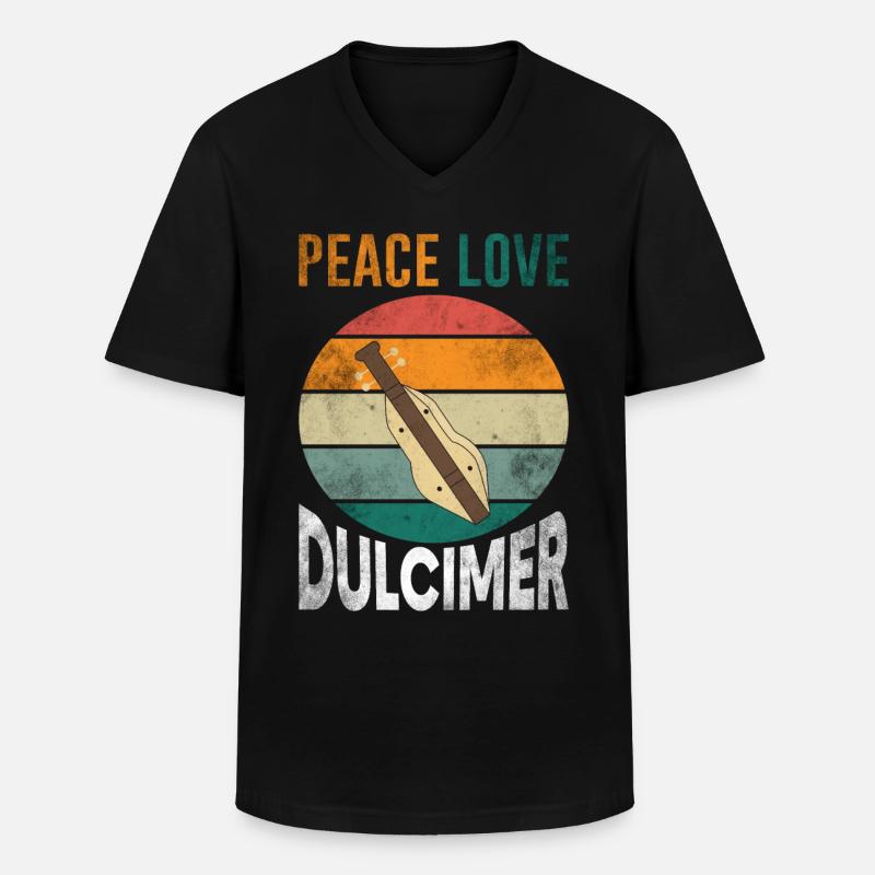 Dulcimer instrument string music - Men's V-Neck T-Shirt - black