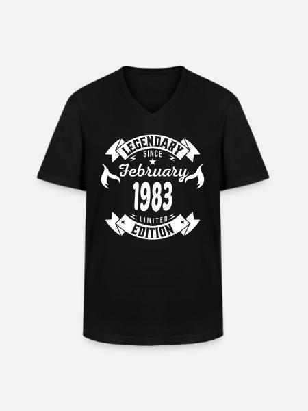 Legendär seit Februar 1983 - Männer-T-Shirt mit V-Ausschnitt - Schwarz
