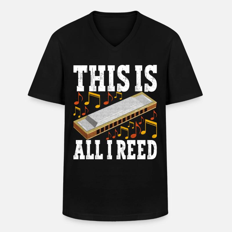 Harmonica Harmonica - T-shirt col V Homme - noir