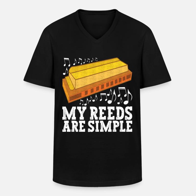 Harmonica Harmonica - T-shirt col V Homme - noir