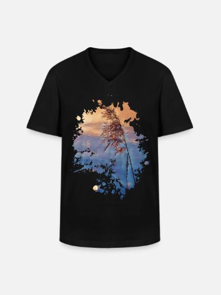 Getreide - Männer-T-Shirt mit V-Ausschnitt - Schwarz