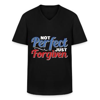 Not Perfect Just Forgiven For Christians - Men's V-Neck T-Shirt - black - Front - AI Model Male 178 dark (178cm)